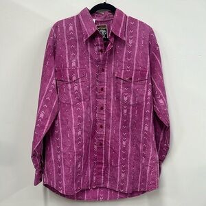 Vintage Karman pink western button down shirt L